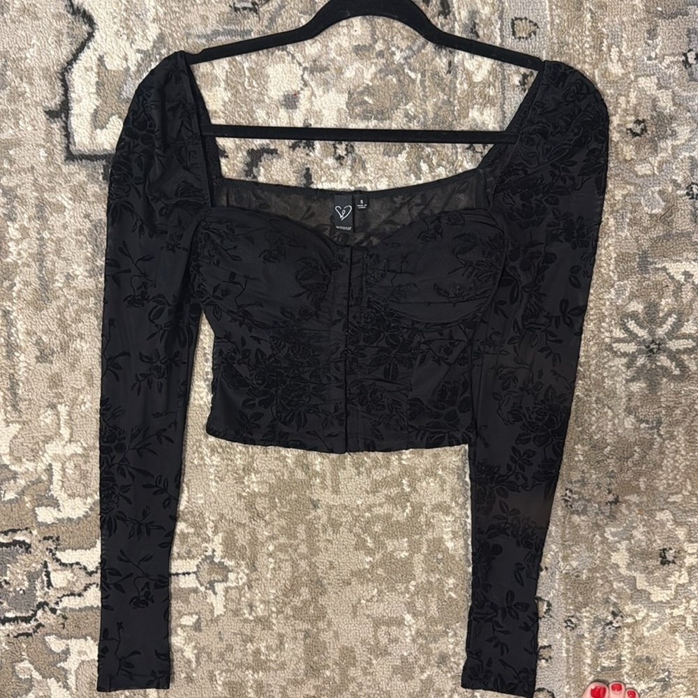 Windsor floral mesh long sleeve corset shirt so cute on size small